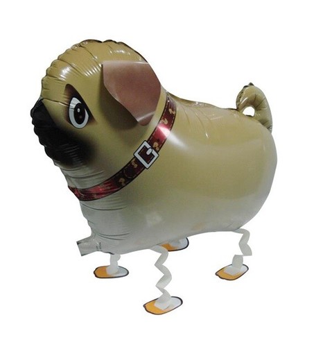 Pug balloon dog walking - pug,